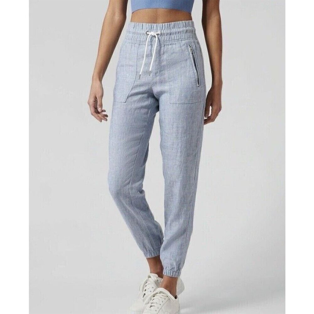 Athleta Cabo Linen Women's Petite Jogger Pants Size 4P - Picture 2 of 8